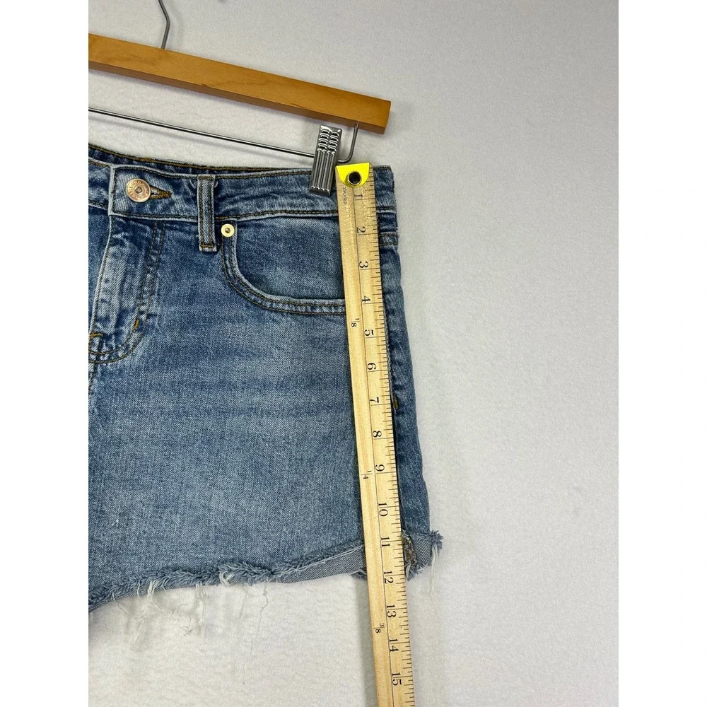 Boho Festival Wild Fable Women 8 Blue High Rise Rolled Cuff Raw Hem Denim Shorts
